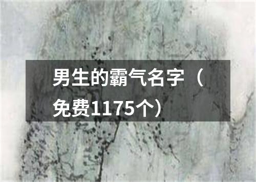 男生的霸气名字（免费1175个）