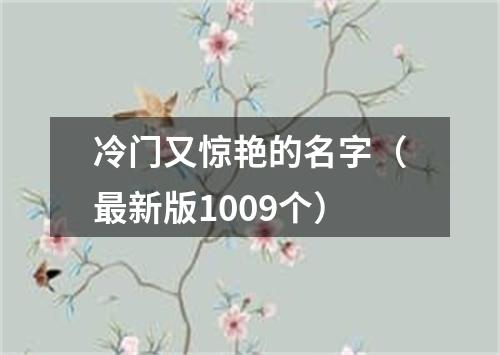 冷门又惊艳的名字（最新版1009个）