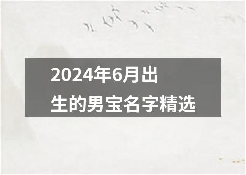 2024年6月出生的男宝名字精选