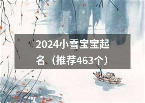 2024小雪宝宝起名（推荐463个）