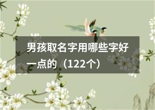 男孩取名字用哪些字好一点的（122个）