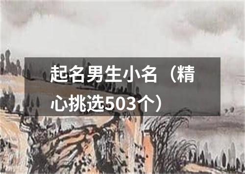 起名男生小名（精心挑选503个）