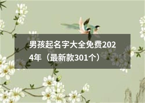 男孩起名字大全免费2024年（最新款301个）