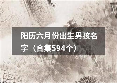 阳历六月份出生男孩名字（合集594个）