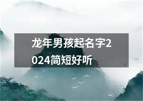 龙年男孩起名字2024简短好听