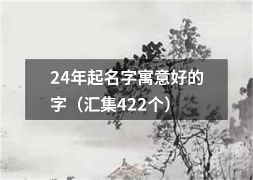 24年起名字寓意好的字（汇集422个）