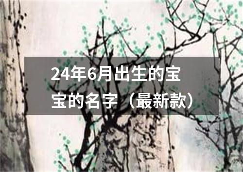 24年6月出生的宝宝的名字（最新款）