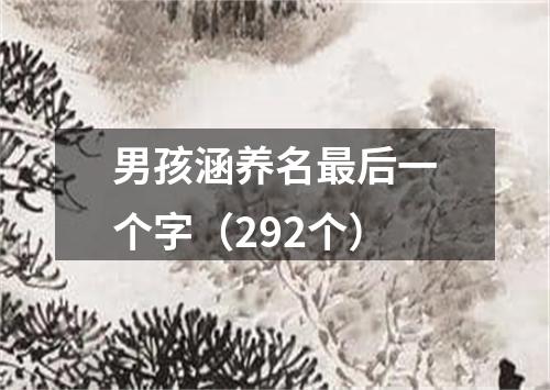 男孩涵养名最后一个字（292个）