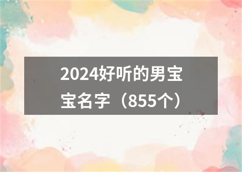 2024好听的男宝宝名字（855个）