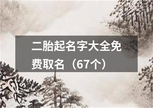 二胎起名字大全免费取名（67个）