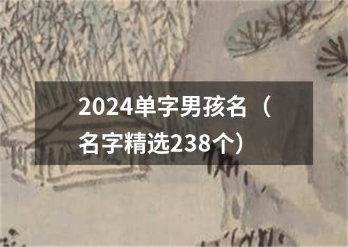 2024单字男孩名（名字精选238个）