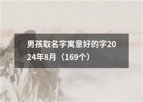 男孩取名字寓意好的字2024年8月（169个）