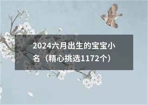 2024六月出生的宝宝小名（精心挑选1172个）