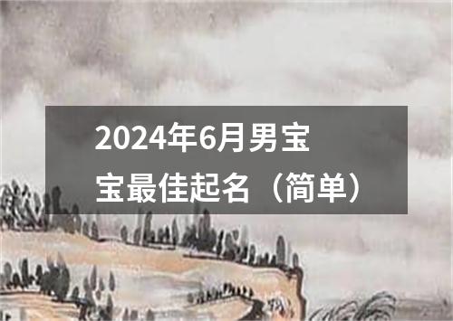 2024年6月男宝宝最佳起名（简单）