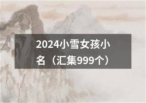 2024小雪女孩小名（汇集999个）