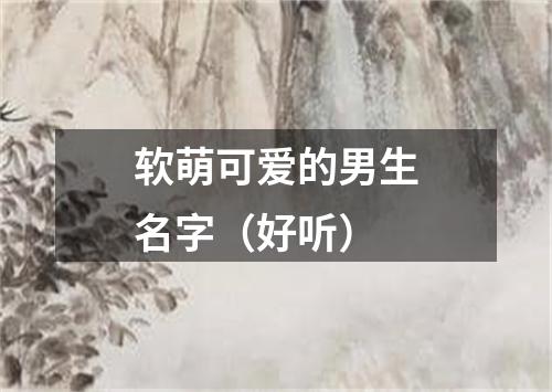 软萌可爱的男生名字（好听）