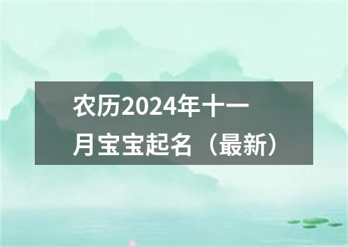 农历2024年十一月宝宝起名（最新）