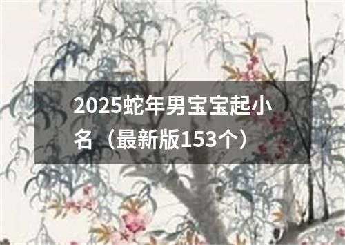 2025蛇年男宝宝起小名（最新版153个）