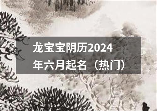 龙宝宝阴历2024年六月起名（热门）