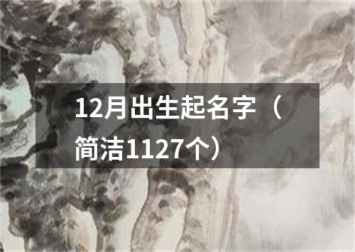 12月出生起名字（简洁1127个）