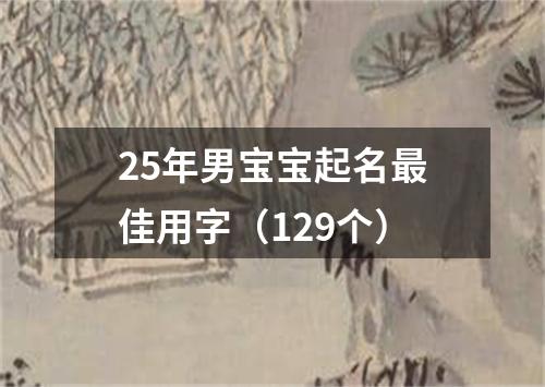 25年男宝宝起名最佳用字（129个）