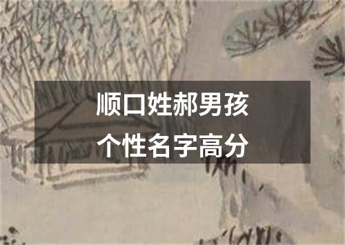 顺口姓郝男孩个性名字高分