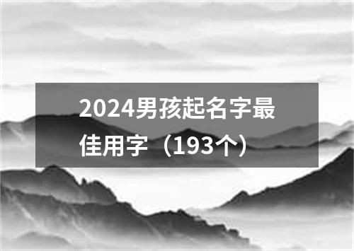 2024男孩起名字最佳用字（193个）