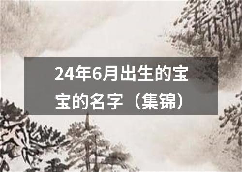 24年6月出生的宝宝的名字（集锦）