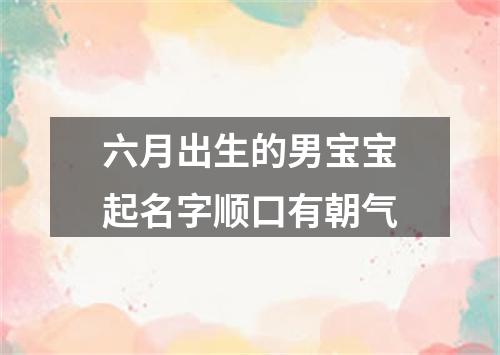 六月出生的男宝宝起名字顺口有朝气