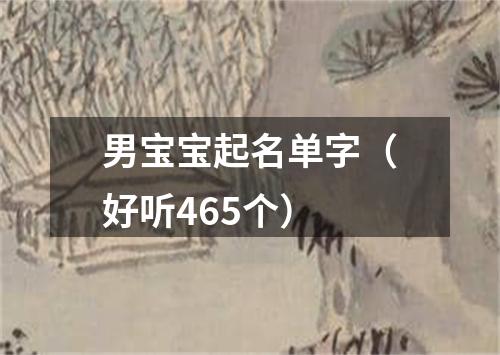 男宝宝起名单字（好听465个）