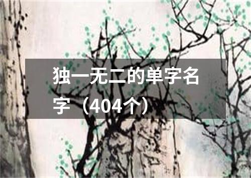 独一无二的单字名字（404个）