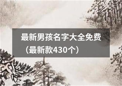 最新男孩名字大全免费（最新款430个）