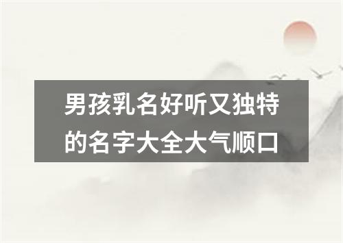 男孩乳名好听又独特的名字大全大气顺口