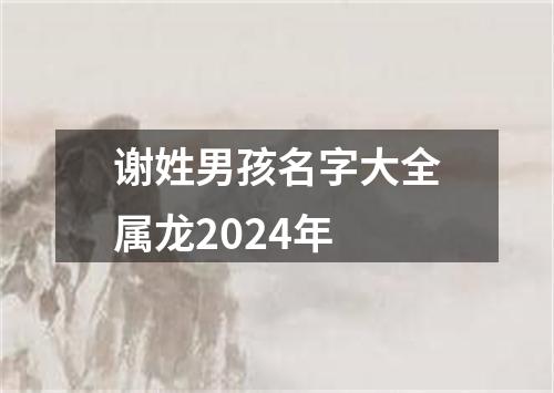 谢姓男孩名字大全属龙2024年