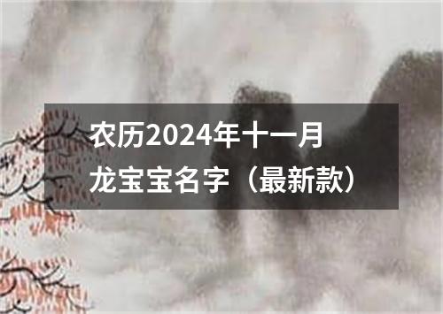 农历2024年十一月龙宝宝名字（最新款）