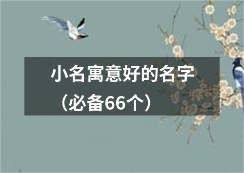 小名寓意好的名字（必备66个）