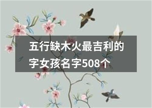 五行缺木火最吉利的字女孩名字508个