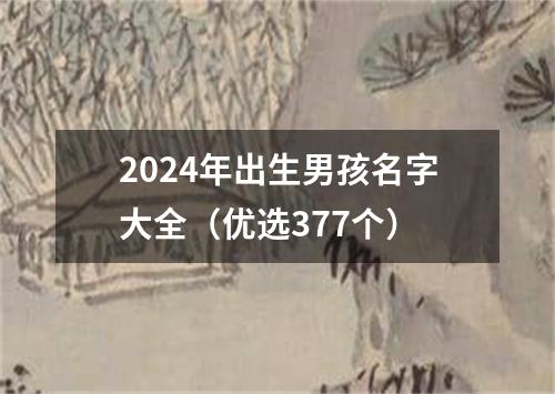 2024年出生男孩名字大全（优选377个）