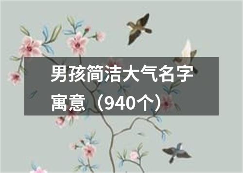 男孩简洁大气名字寓意（940个）