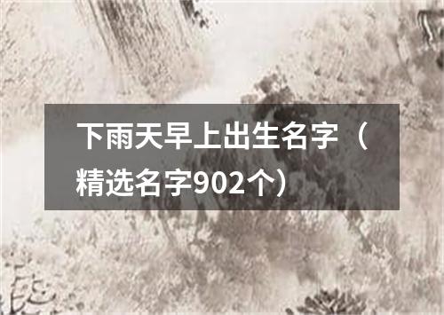 下雨天早上出生名字（精选名字902个）