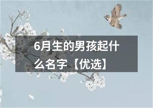 6月生的男孩起什么名字【优选】