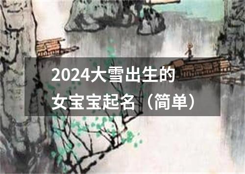 2024大雪出生的女宝宝起名（简单）