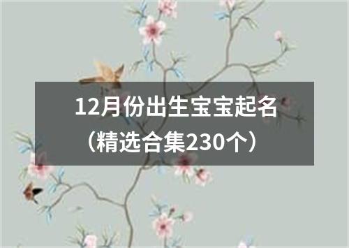 12月份出生宝宝起名（精选合集230个）