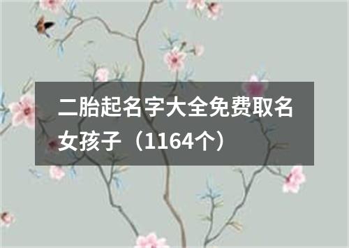 二胎起名字大全免费取名女孩子（1164个）