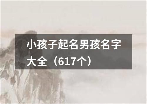 小孩子起名男孩名字大全（617个）