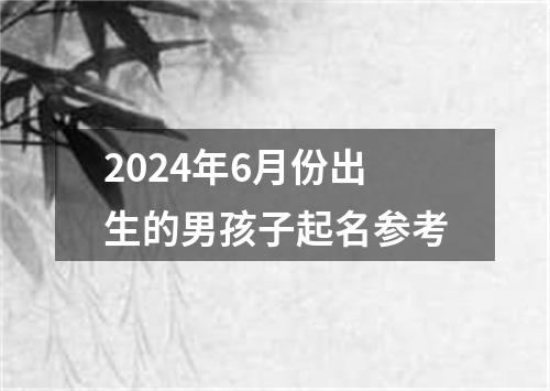 2024年6月份出生的男孩子起名参考