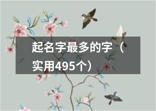 起名字最多的字（实用495个）