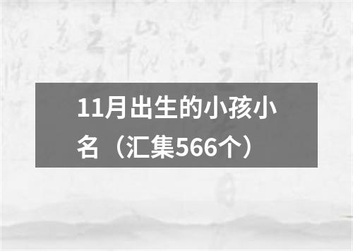 11月出生的小孩小名（汇集566个）