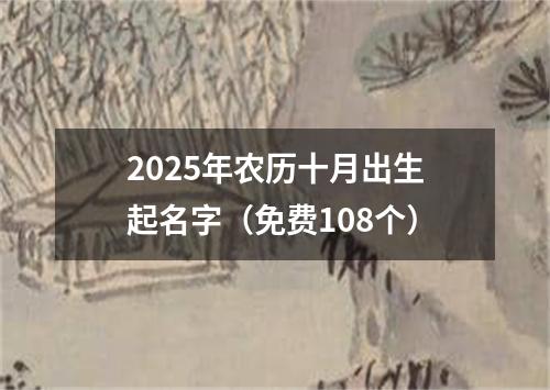 2025年农历十月出生起名字（免费108个）