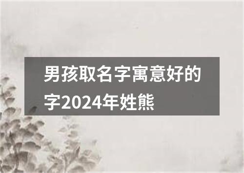 男孩取名字寓意好的字2024年姓熊